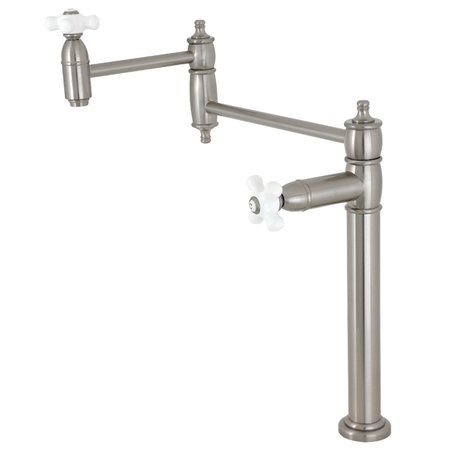 KINGSTON BRASS Deck Mount Pot Filler, Brushed Nickel KS3708PX